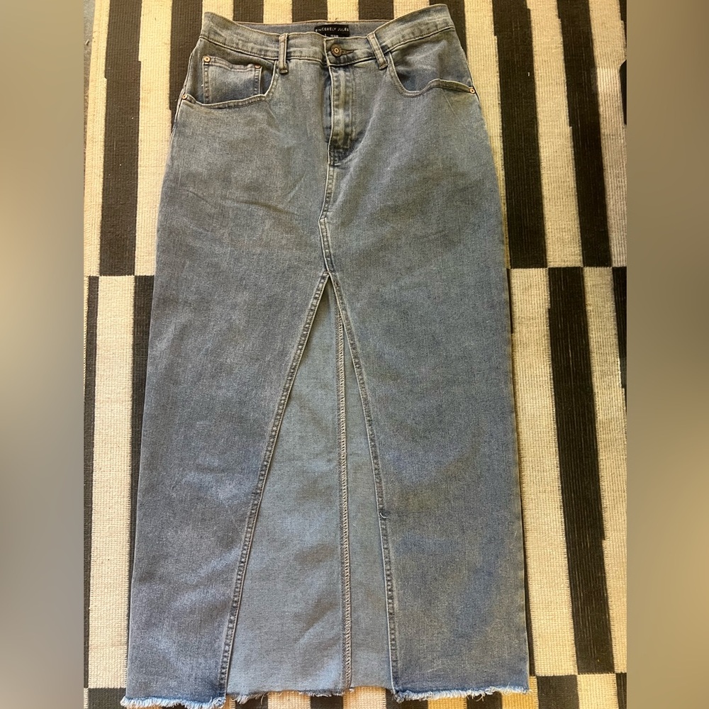 Sincerely Jules Blue Denim Maxi Skirt, Size 5/26